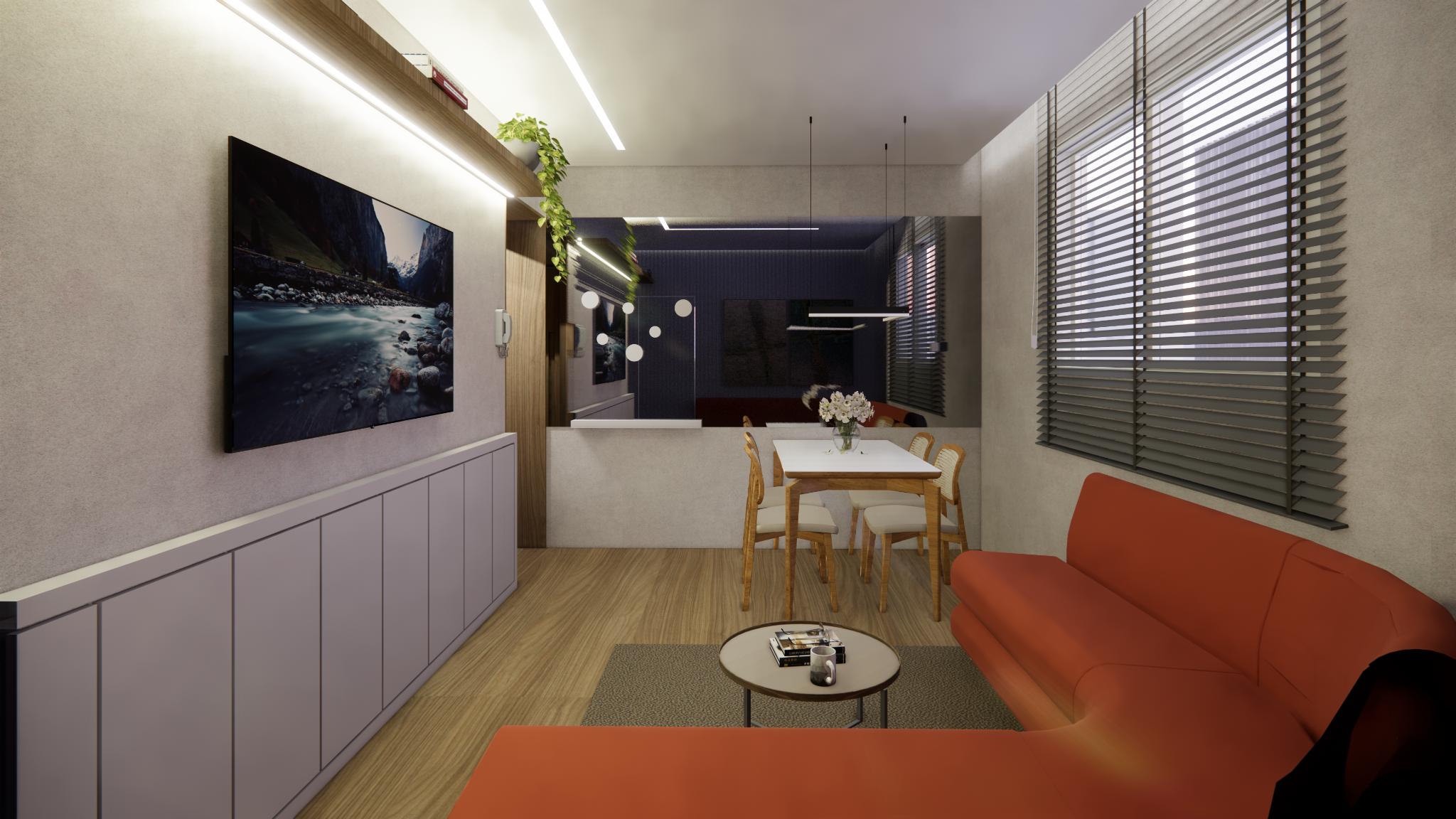 Apartamento N. S. do Brasil — sala e jantar