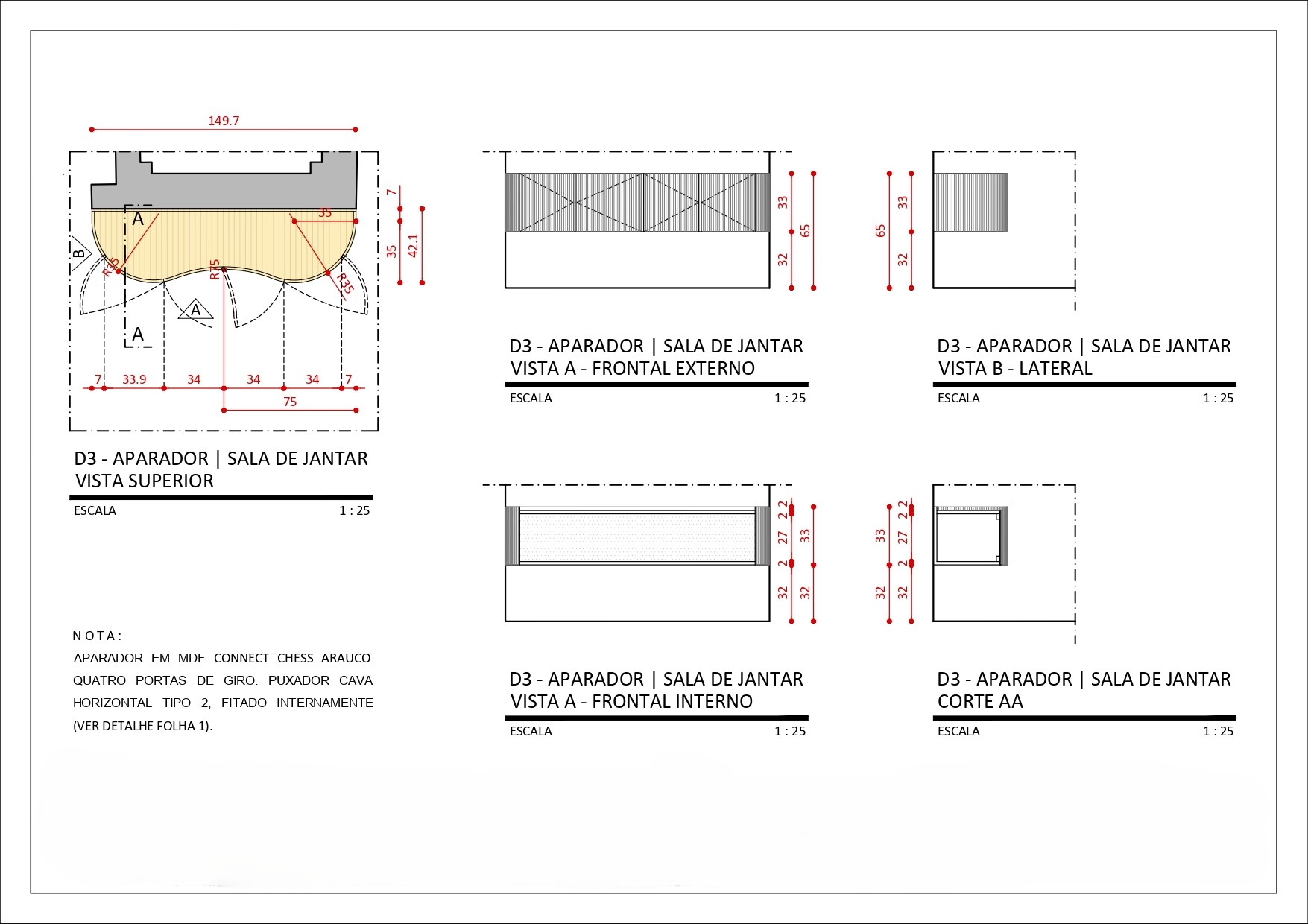 Detalhamento de interiores — prancha técnica 2