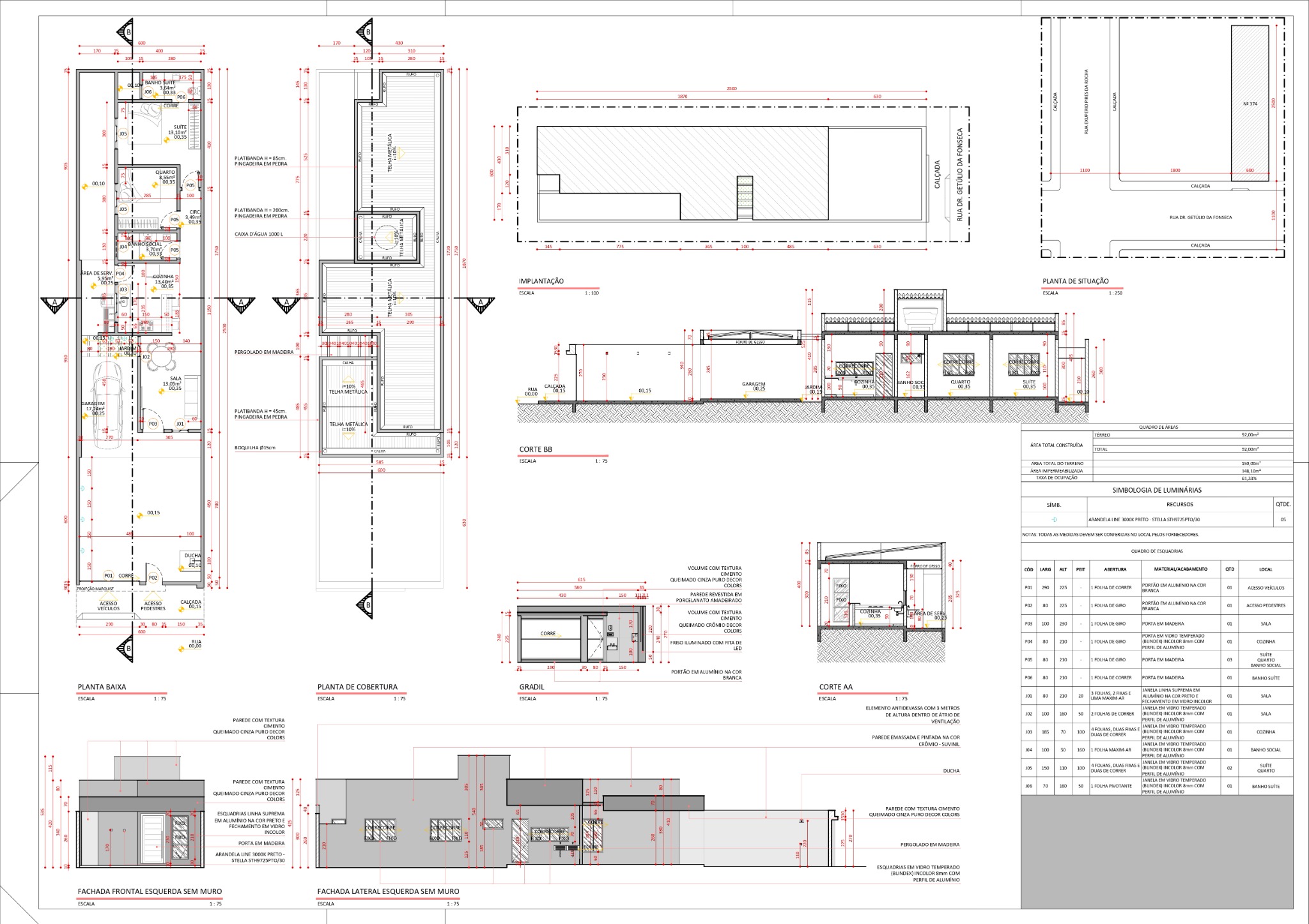 Projeto Legal — prancha técnica residencial